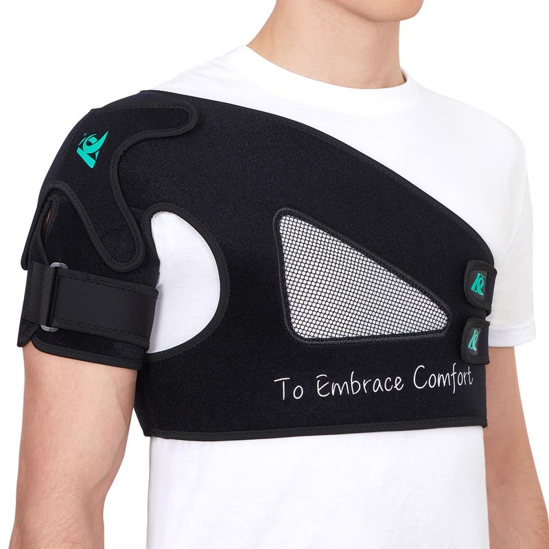KD Shoulder Support Brace Shoulder Stability Brace for Torn Rotator Cuff AC Joint Pain Relief Dislocation Tendonitis Arthritis Shoulder Braces for MenWomen with XStrap Support System